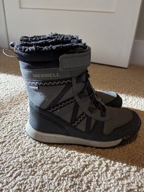 Merrell Kids Gray and Black Waterproof Winter Boots